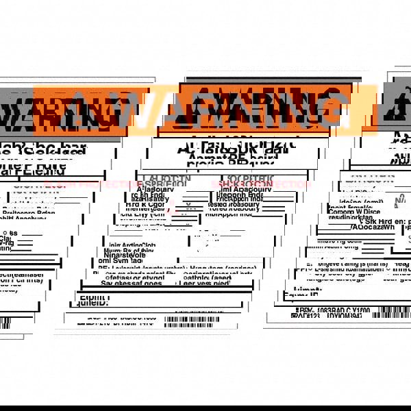 Label Maker Label: Black & Orange on White, Vinyl, 5 per Roll